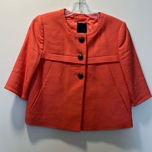 JCrew salmon cropped blazer